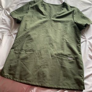 Figs Moss Green Scrub Top